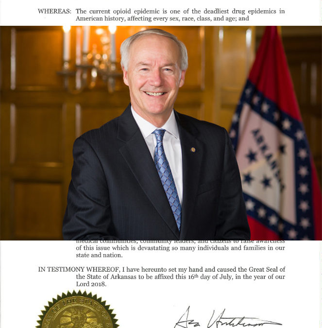 Arkansas Governor Issues Opioid Awareness Day Proclamation